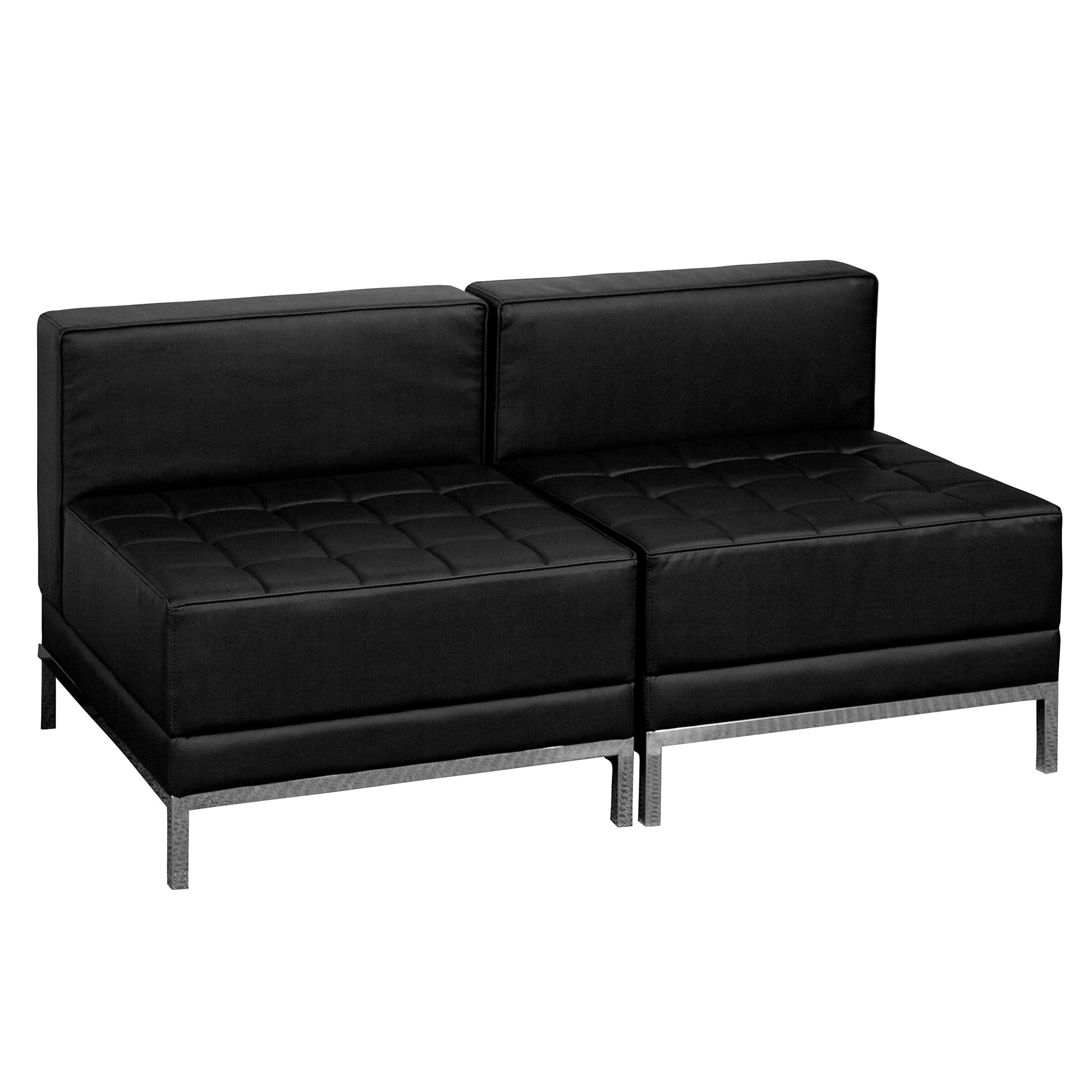 Flash Furniture HERCULES Imagination Series Black LeatherSoft Lounge Set, 2 Pieces