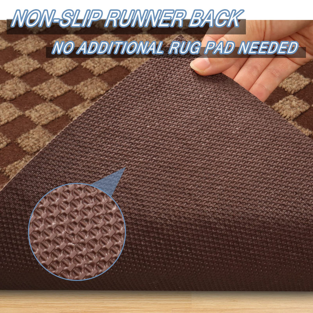 Freadem Runner Rugs 4' X 34' Indoor Outdoor Carpet Runner, Area Rugs With Anti-Slip Rubber Backing For Aisle Hallway Balcony Gar