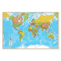 Waypoint Geographic Blue Ocean World Wall Map (24'' x 36'') - Current Up-to-Date - 1000's of Named Locations & Points of Interes