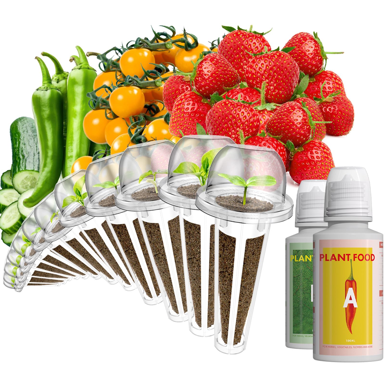 Lykoclean Strawberry Seeds Pod For Aerogarden, Idoo, Ahopegarden Hydroponics Garden, 12-Pods (350 Seeds+, Include Strawberry, Go