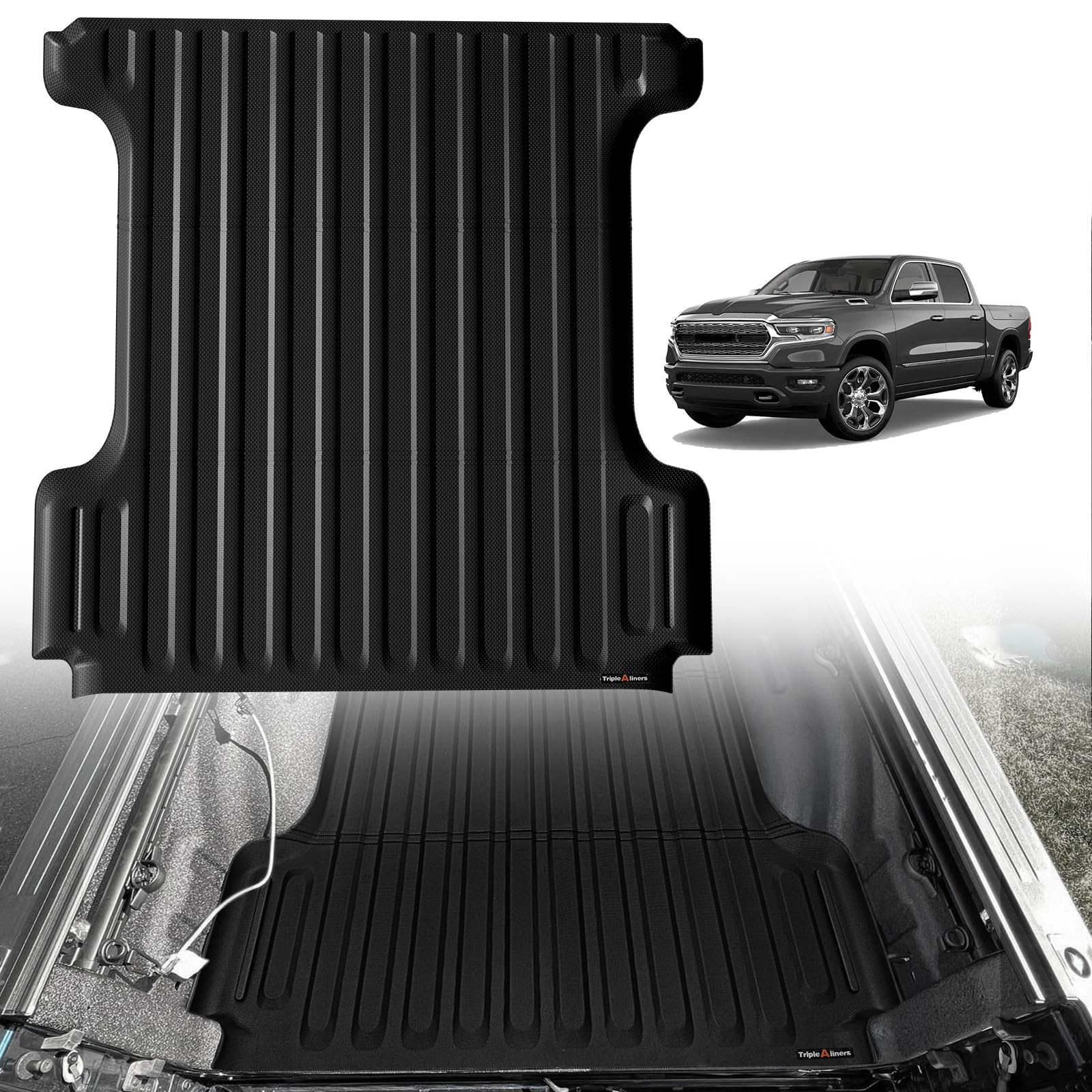Triplealiners Truck Bed Mat Compatible With 2009-2025 Dodge Ram 1500 & 2019-2024 Classic Accessories 5 '7 ' ' Perfectly Flush Al