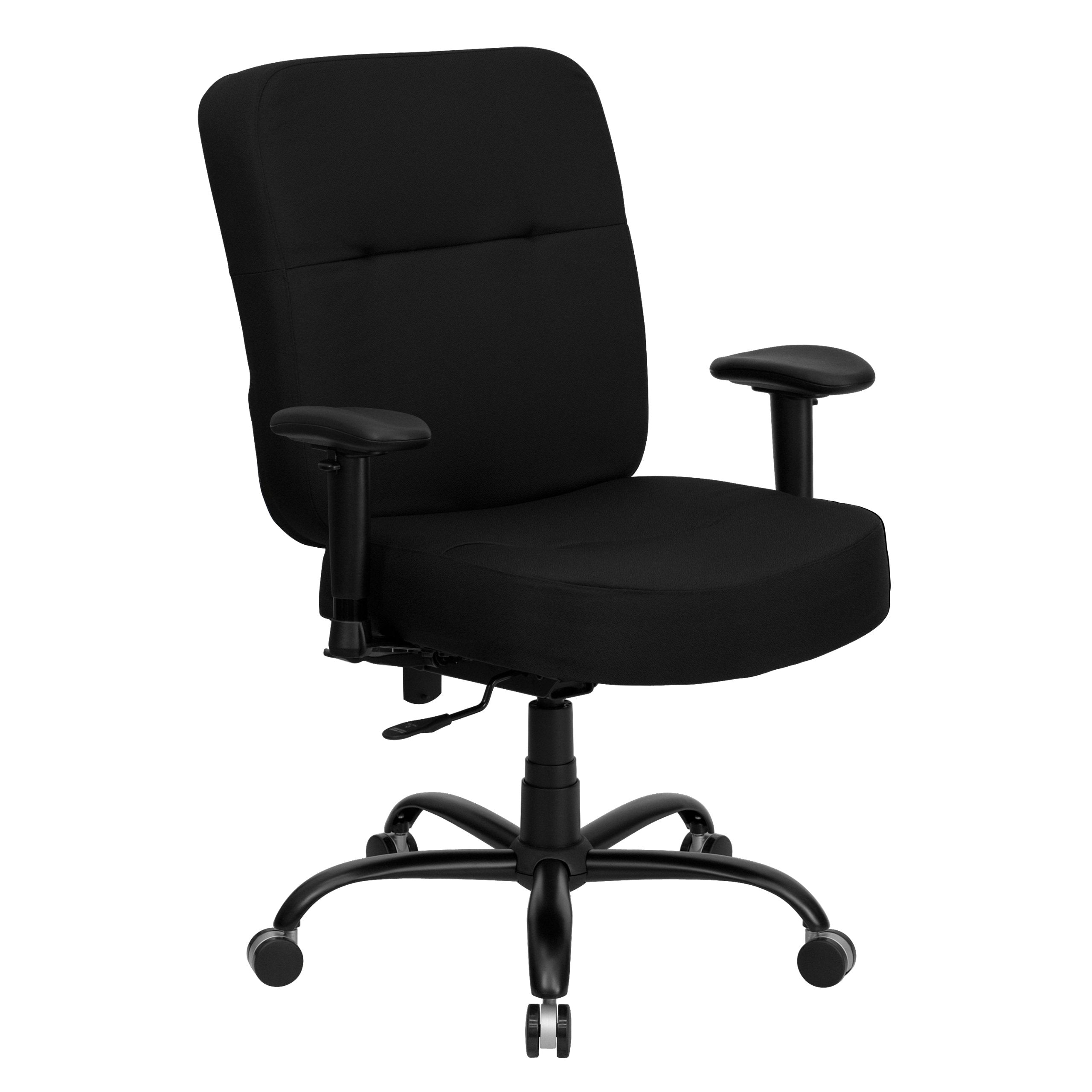 Flash Furniture HERCULES Series Big & Tall 400 lb. Rated Black Fabric Rectangular Back Ergonomic Office Chair with Arms