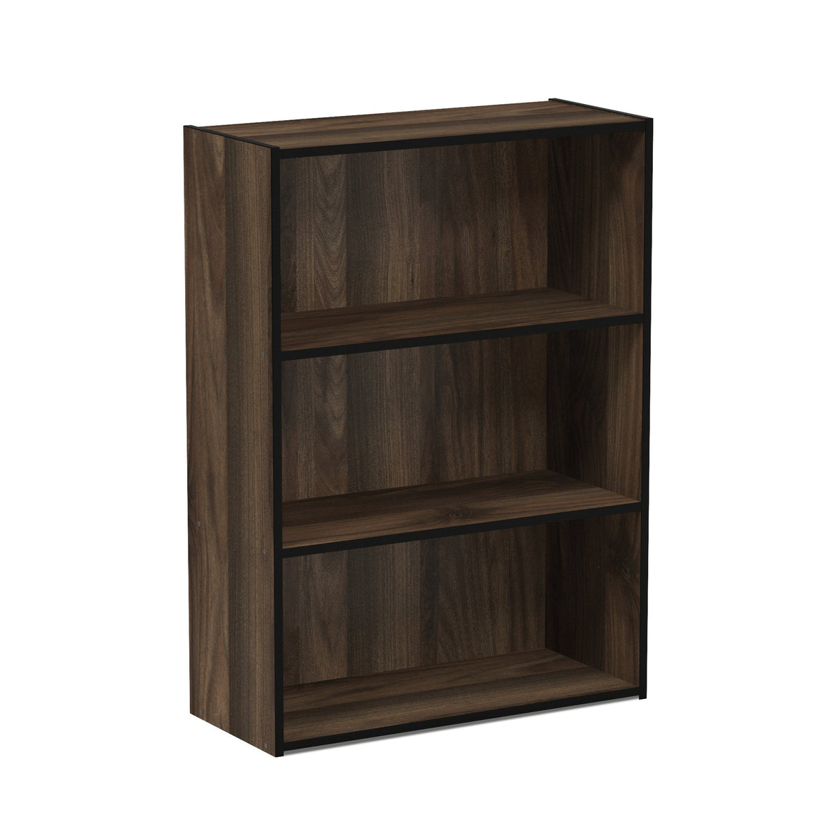 Furinno Pasir 3-Tier Open Shelf Bookcase, Columbia Walnut