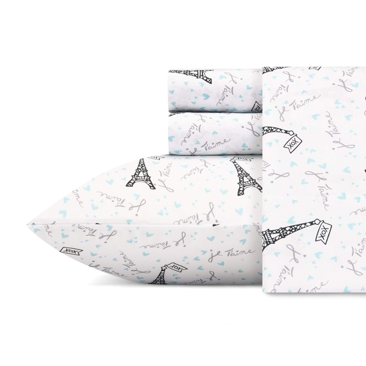 Betsey Johnson - Full Sheets, Silky & Lightweight Bedding, Fade & Wrinkle Resistant (Je T'Aime Paris, Full)