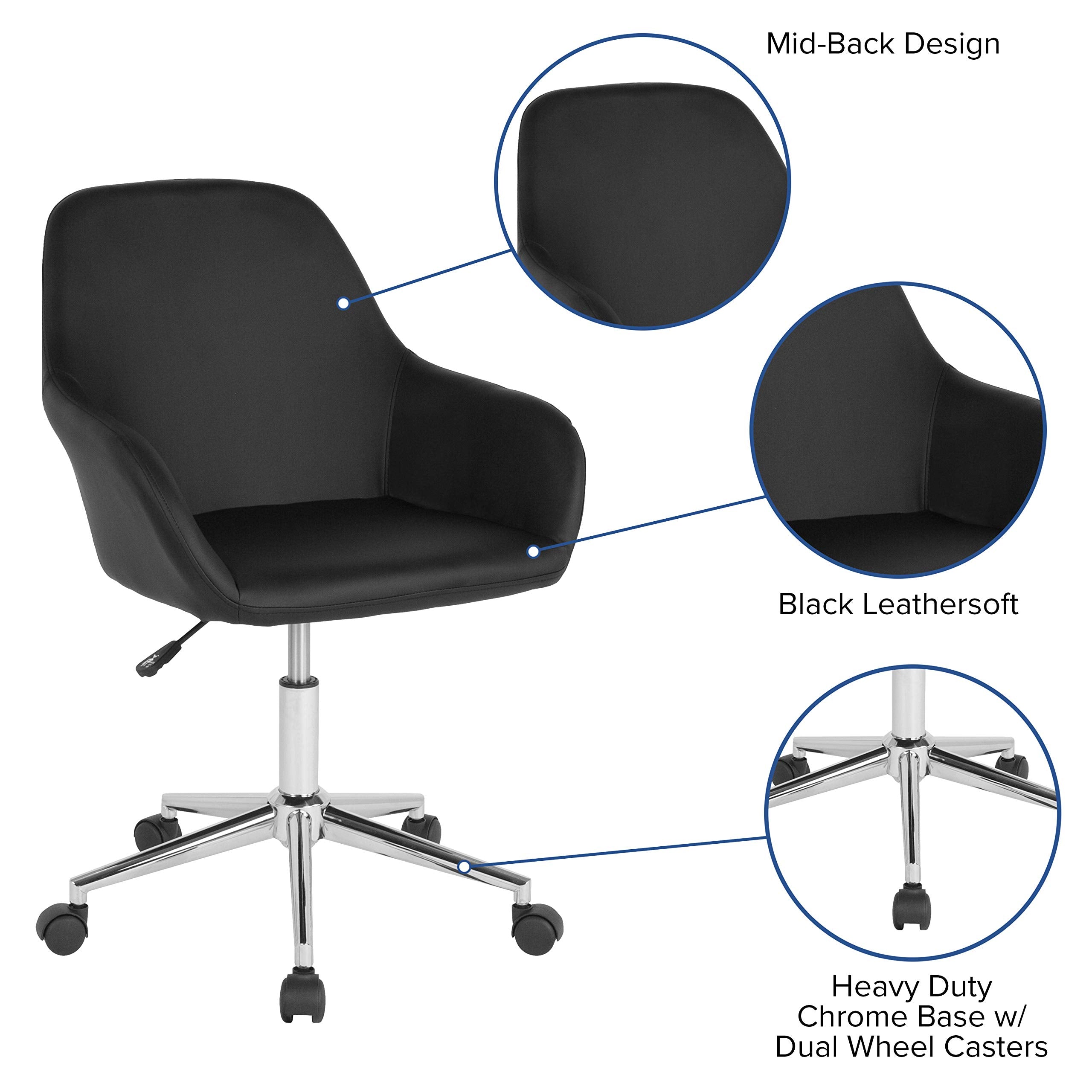 Flash Furniture Cortana Home And Office Mid-Back Chair - Thumbnail 4