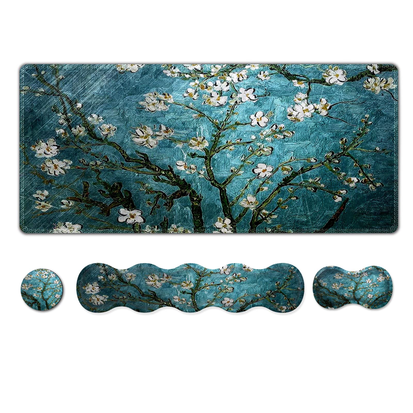 Artso Upgraded Extended Gaming Mouse Pad, Keyboard Wrist Rest Pad, Wrist Support Mousepad Set, Large Stable Rubber Base Stitched