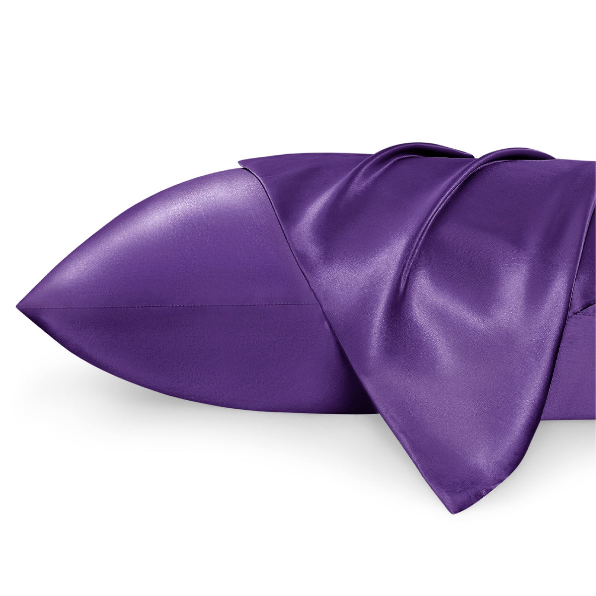 Bedsure Satin Pillowcase Standard Set Of 2 - Purple Silky Pillow Cases For Hair And Skin 20X26 Inches, Pillow Covers With Envelo