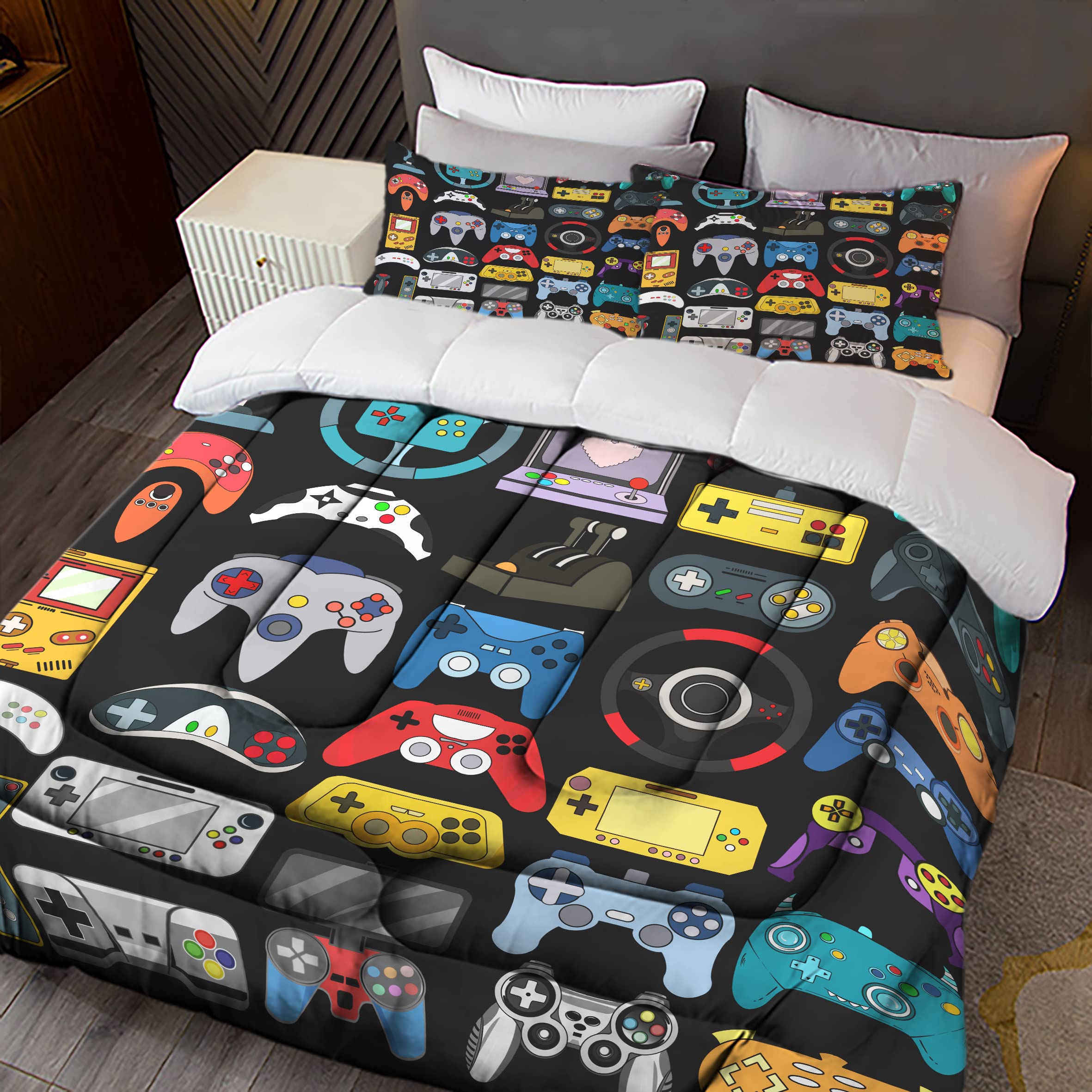 Sunnycitron Gamer Comforter Set For Boys Bedding Gaming Comforter Sets For Boys Gamer Bedding Sets Boys Comforter Sets Full Size