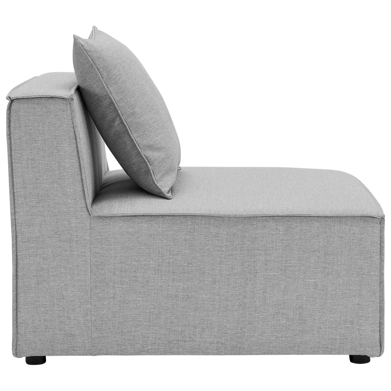 Modway Saybrook Outdoor Patio Upholstered Sectional Sofa Armless Chair In Gray