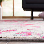 Safavieh Madison Collection Runner Rug - 2'2'' X 8', Grey & Red, Boho Abstract Distressed Design, Non-Shedding & Easy Care, Idea