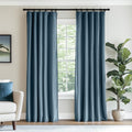Lazzzy Blue Velvet Curtains 108 Inches Long Room Darkening Drapes For Bedroom Living Window Treatments Rod Pocket 2 Panels, Dark Slate, W62 X L108