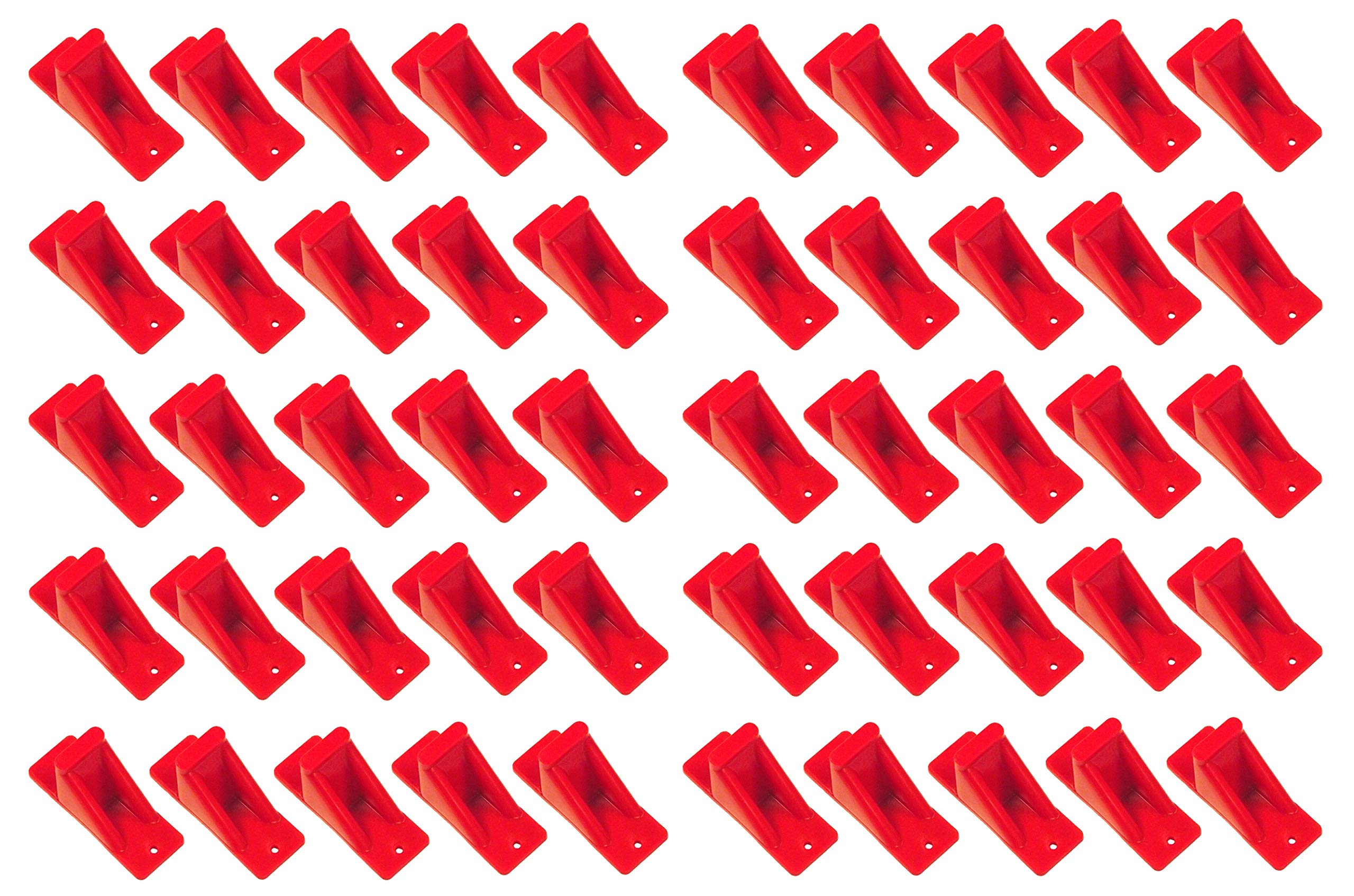 Jsp Manufacturing Red Plastic Mini Roof Snow And Ice Guard - Multi-Quantity Pack | Prevent Sliding Snow Stop Buildup (100)