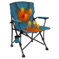 Backyard Expressions Heated Camp Chair with Cupholder - Portable Folding Camping Chair with 3 Heat Settings, USB Powered, Lightw