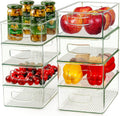 Snazzy Set Of 8 Refrigerator Organizer Bins (4 Large & 4 Medium Sizes)  Stackable Fridge Organizer, Clear Plastic Storage Bins 