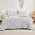 Andency Light Grey California King Comforter Set, 3 Pieces Boho Tufted Cal King Bedding Set & Collections, Oversized Soft Lightw