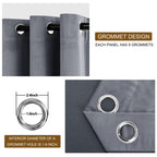 Dwcn Grey Velvet Curtains 96 Inches Long With Tiebacks - Thermal Insulated Grommet Tieable Window Curtains Blackout Room Darkeni