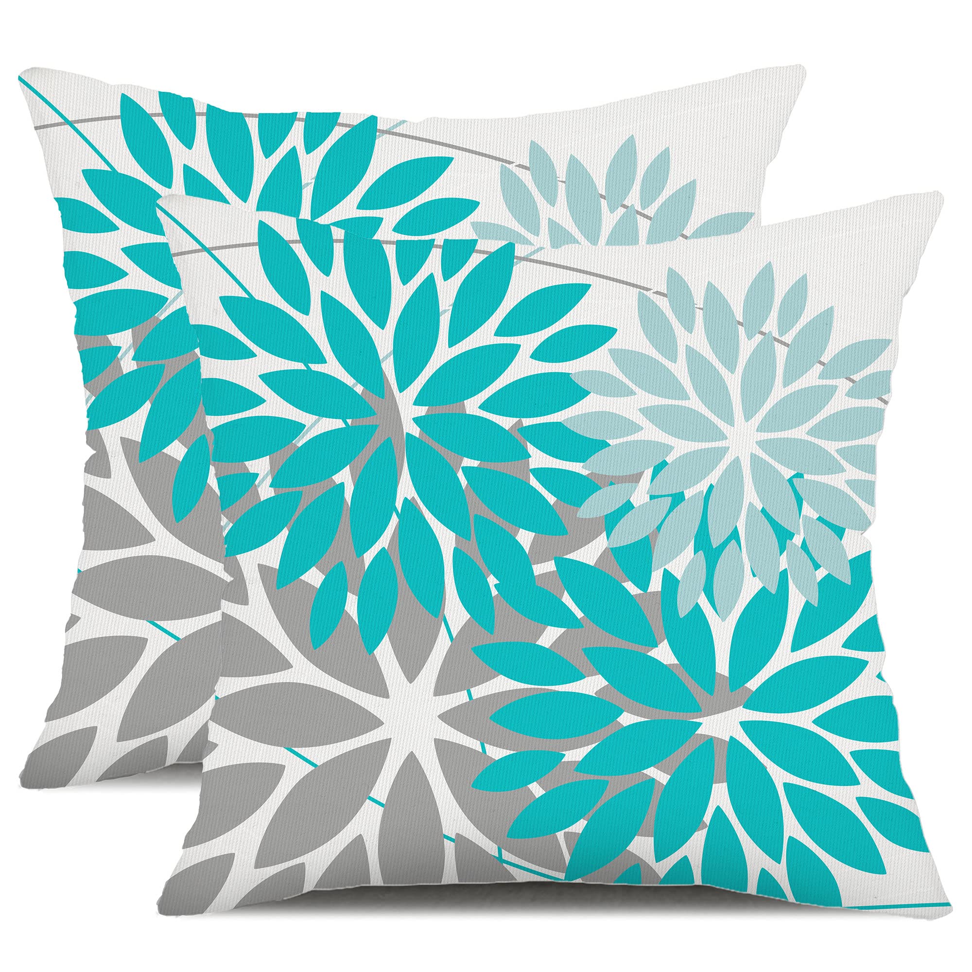 Dfxsz Outdoor Throw Pillow Covers 18X18 Inch Set Of 2 Waterproof Spring Summer Geometric Elegant Navy White Outdoor Pillow Cover