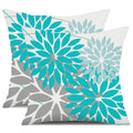 Dfxsz Outdoor Throw Pillow Covers 16X16 Inch Set Of 2 Waterproof Spring Summer Geometric Elegant Aqua Blue Outdoor Pillow Covers