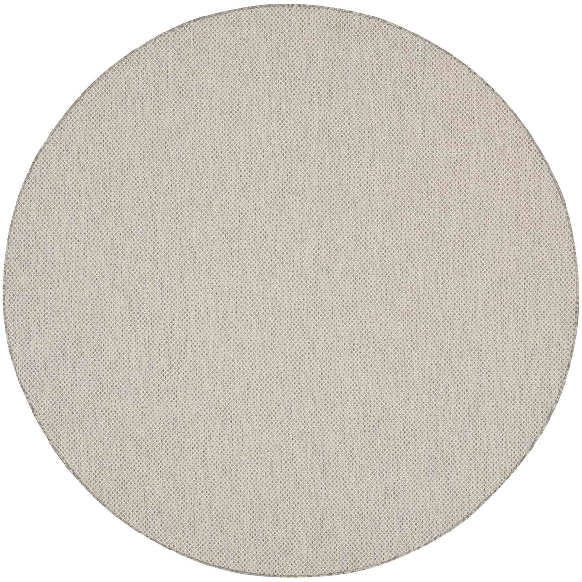 Nourison Courtyard Indoor/Outdoor Ivory Silver 10' X Round Area Rug, Easy Cleaning, Non Shedding, Bed Room, Living Room, Dining