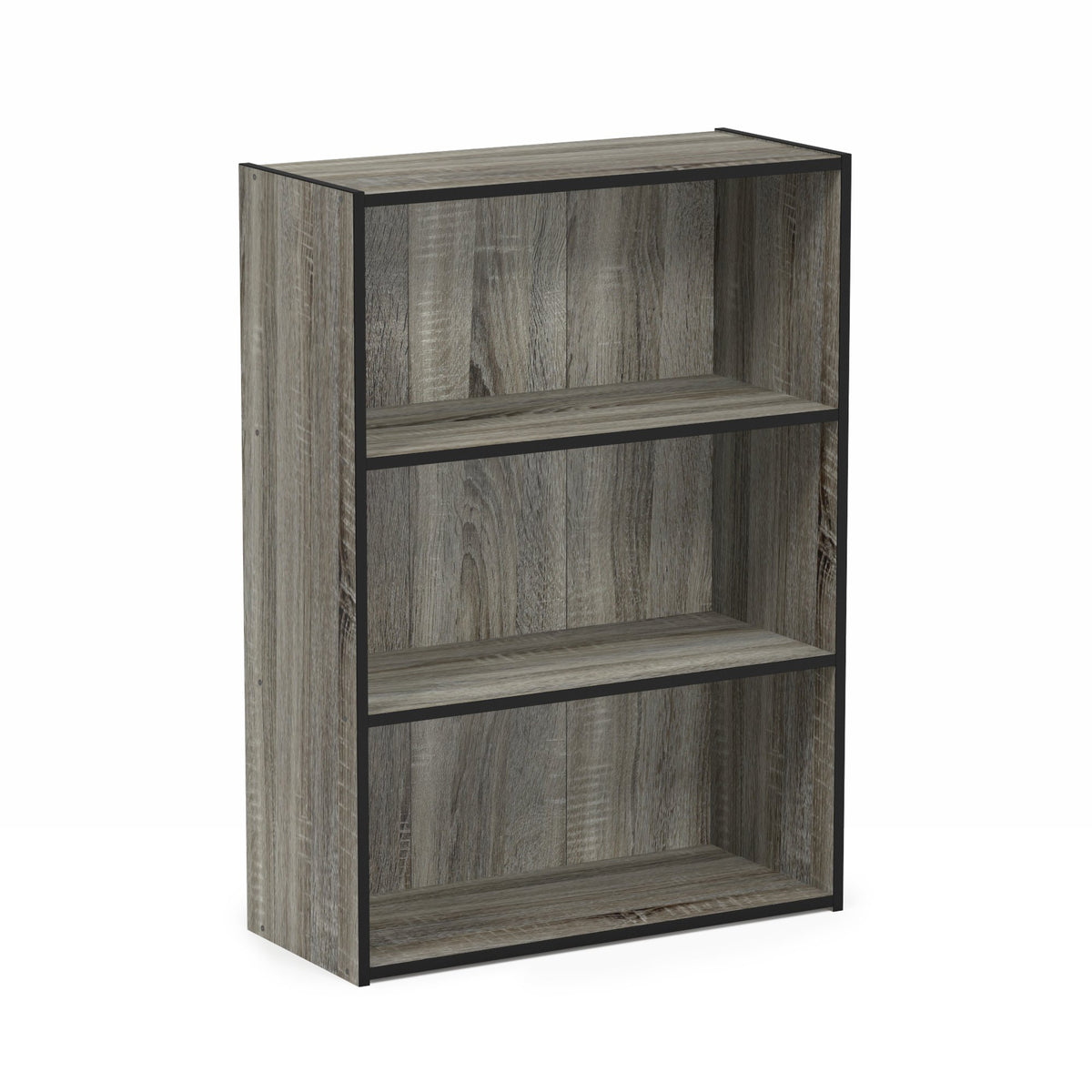 Furinno Pasir 3-Tier Open Shelf Bookcase, French Oak Grey