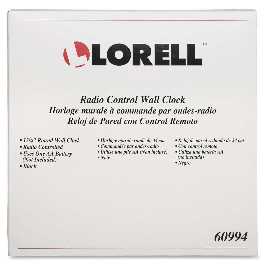 Lorell Wall Clock With Arabic Numerals, 13-1/4-Inch, White Dial/Black Frame
