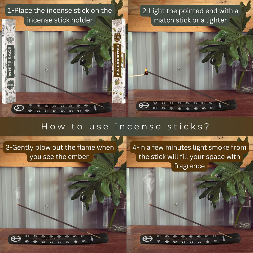 Trumiri Incense Sticks - Combo Pack Of 40 Insence-Sticks - 20 White Sage + 20 Frankincense - Insenses - Insents - Incents - Insc
