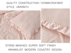 Chezmoi Collection Nora 3-Piece Ruffled Edge Trim Soft Washed Microfiber Comforter Set (Oversized King, Blush)