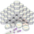 MTLEE Lavender Scented Soy Wax Wedding Candles, 50 Pcs Candle Favors for Guests, Aromatherapy Candles for Bridal Shower, Rustic 