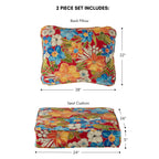 Greendale Home Fashions Outdoor Deep Seat Cushion, 2-Piece Set, Aloha Crimson