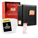Utopish Show-Bill Binder With Sleeves - Large 4    Theater Program Holder With 35 Sheet Protectors And Numbering Stickers Includ