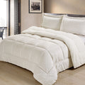 Cathay Home King Comforter Set: Ultra Soft And Plush Reversible Micromink And Sherpa 3-Piece Bedding Set, Ivory, King (102' X 9