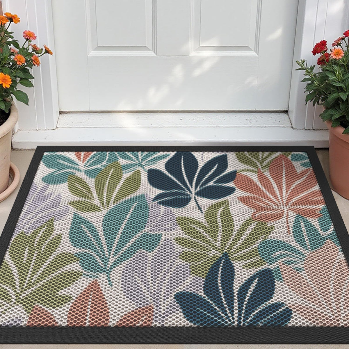 Dexi Front Door Mat Outside Entrance, Fall Maple Leaves Plant Welcome Doormat, Non Slip Dirt Resist Heavy Duty Entry Mats For En