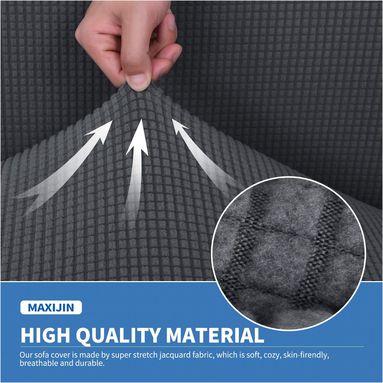 Maxijin 3 Piece Couch Covers For 2 Cushion Couch Super Stretch Loveseat Sofa Cover For Dogs Pet Proof Furniture Protector Non Sl