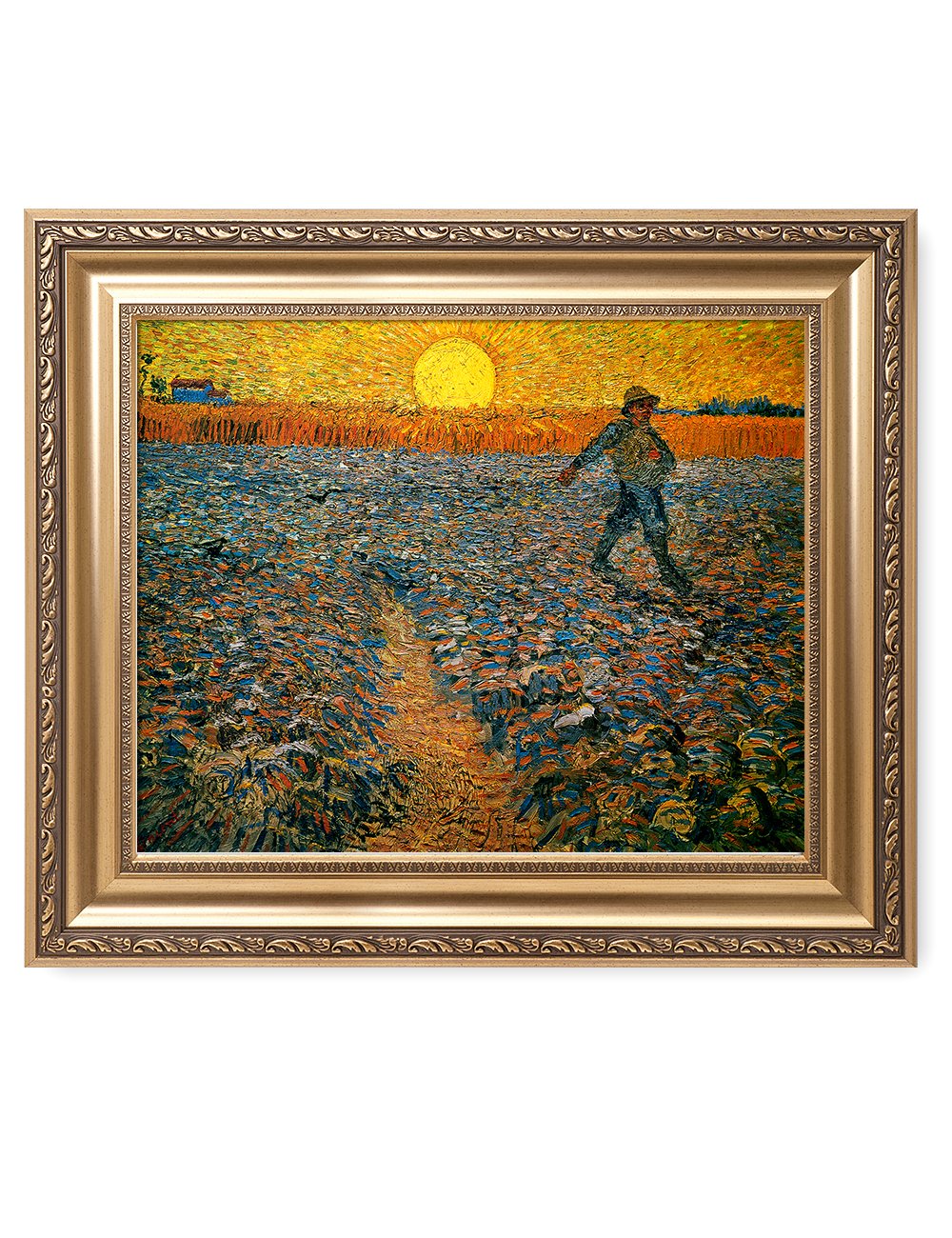 DECORARTS - The Sower, Vincent Van Gogh Art Reproduction. Giclee Prints Match with Golden Framed for Wall Decor. Picture Size: 2