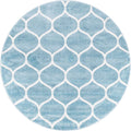 Unique Loom Trellis Frieze Collection Area Rug - Rounded (5' 1'' Round, Light Blue/ Ivory)