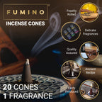 Fumino Autumn Breeze Fresh Incense Cones 20 Per Box Masala Agarbatti Joss Scent Fragrance For Relaxation And Meditation, Home An