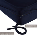 Greendale Home Fashions Outdoor Sunbrella Fabric Deep Seat Cushion, 2 Piece Set, Navy