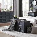 IFGET Farmhouse Dresser for Bedroom with 5 Drawers, Wide Chest of Drawers, Storage Closet Bench Storage Chest Storage Trunk, Woo