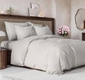 Duvet Cover Queen Size Set - Extra Soft Queen Size Duvet Cover 90 X 90 With 2 Pillow Shams - Hotel Luxury Easy Care And Fade Free W/ Zipper Closures & Ties - Comfy Breathable Bedding Set (French Grey)