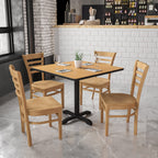 Flash Furniture HERCULES Series Ladder Back Natural Wood Restaurant Chair