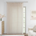 Vision Home Natural Pinch Pleated Semi Sheer Curtains Textured Linen Blended Light Filtering Window Curtains 90 Inch For Living