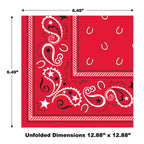 Beistle Red Bandana Luncheon Napkins 16 Count