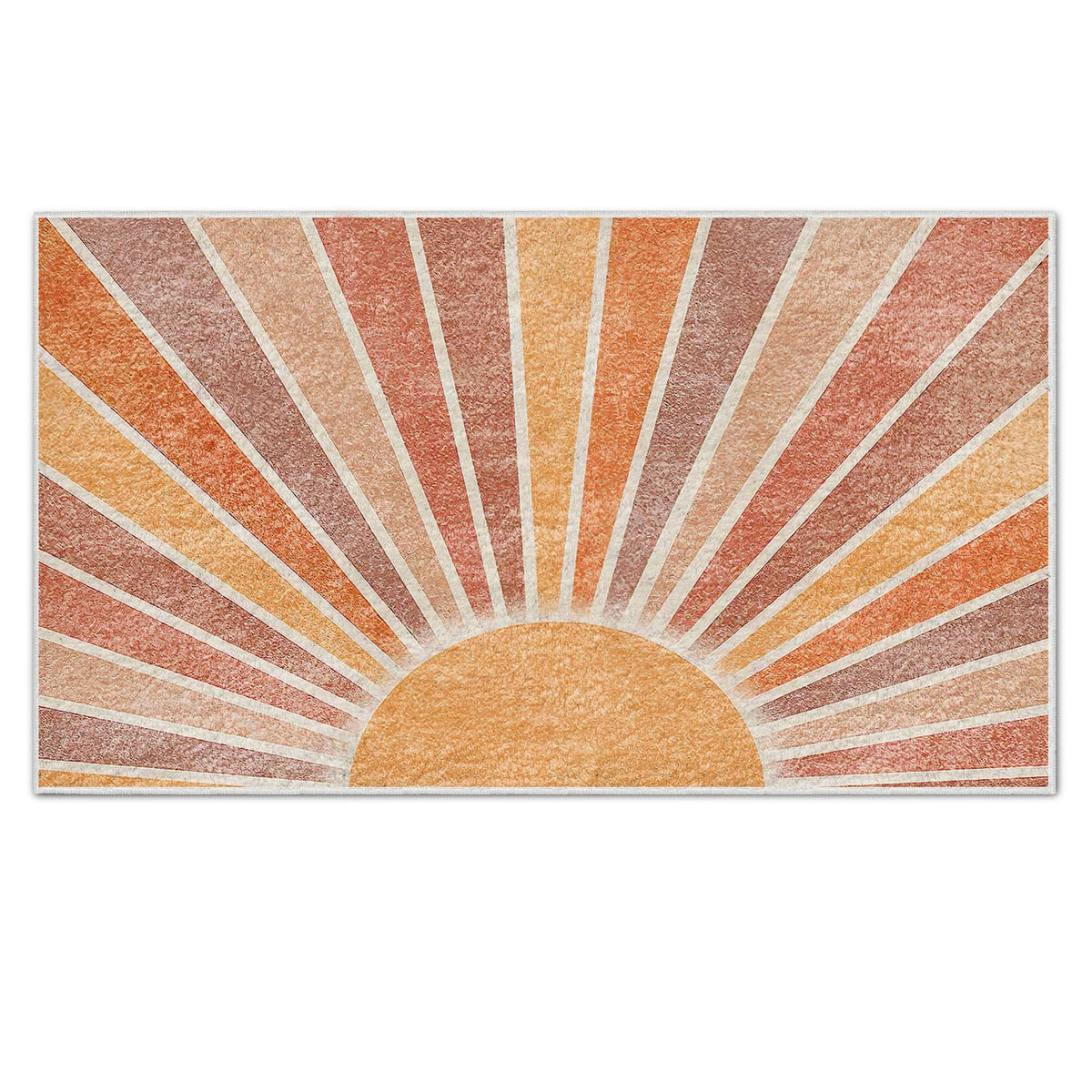 Nogrit Retro Boho Neutral Sun Sunrise Sunset Sunshine Mid Century Modern Soft Rugs Anti-Slip Door Mat 17X30 Inch Non-Slip Fuzzy