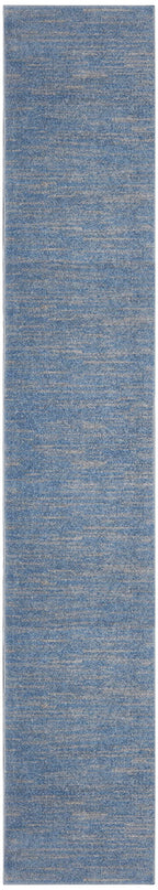 Nourison Essentials Solid Indoor/Outdoor Blue/Grey 2'2' X 18 Area Rug, Easy Cleaning, Non Shedding, Bed Room, Living Room, Dining Room, Deck, Patio, Backyard (2X18)