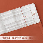 Miulee Back Tab Burnt Orange Blackout Curtains 96 Inch Long 2 Panels Set For Bedroom, Fall Terracotta Rod Pocket/Pinch Pleated Thermal Insulated Room Darkening Light Blocking Floor To Ceiling Drapes