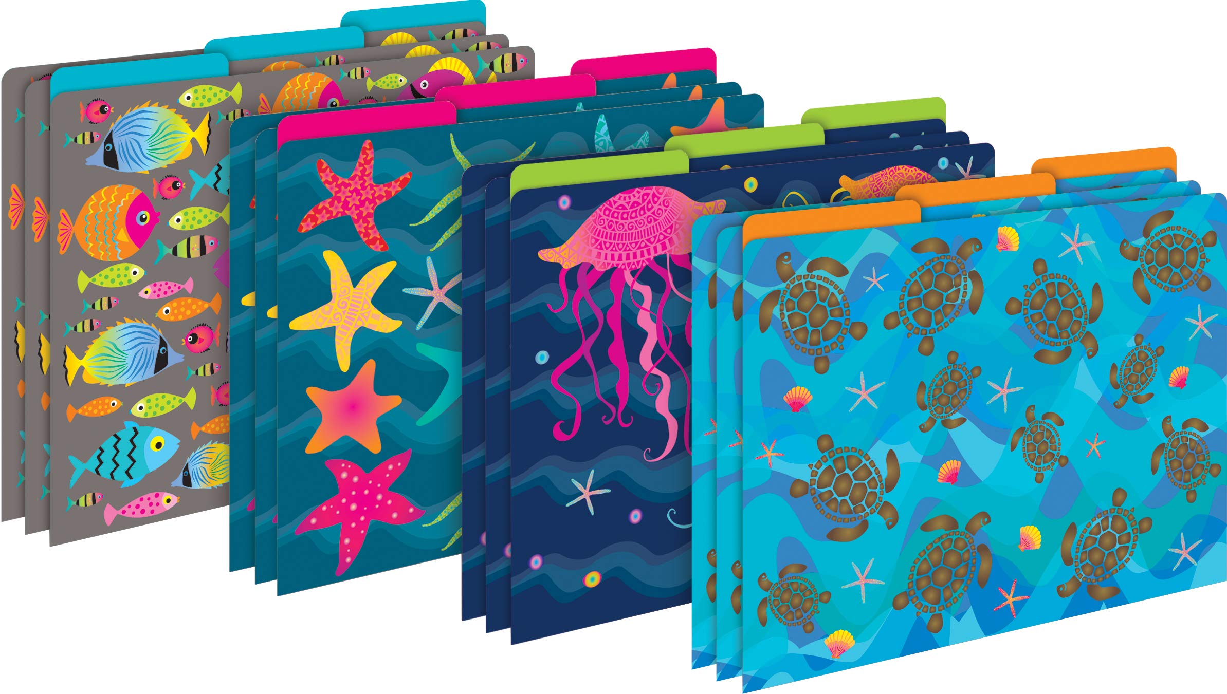 Barker Creek Kai Ola File Folders On 14Pt Stock, Set Of 12, Letter Size, 1/3 Cut Tabs, Home, School And Office Supplies (2006)