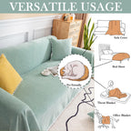 Handontime Light Green Couch Covers For 3 Cushion Couch Sofa Cute Sofa Covers Chenille Couch Cover For Dogs Sectional Sofa L Shape Futon Couch (71' X134', Green)