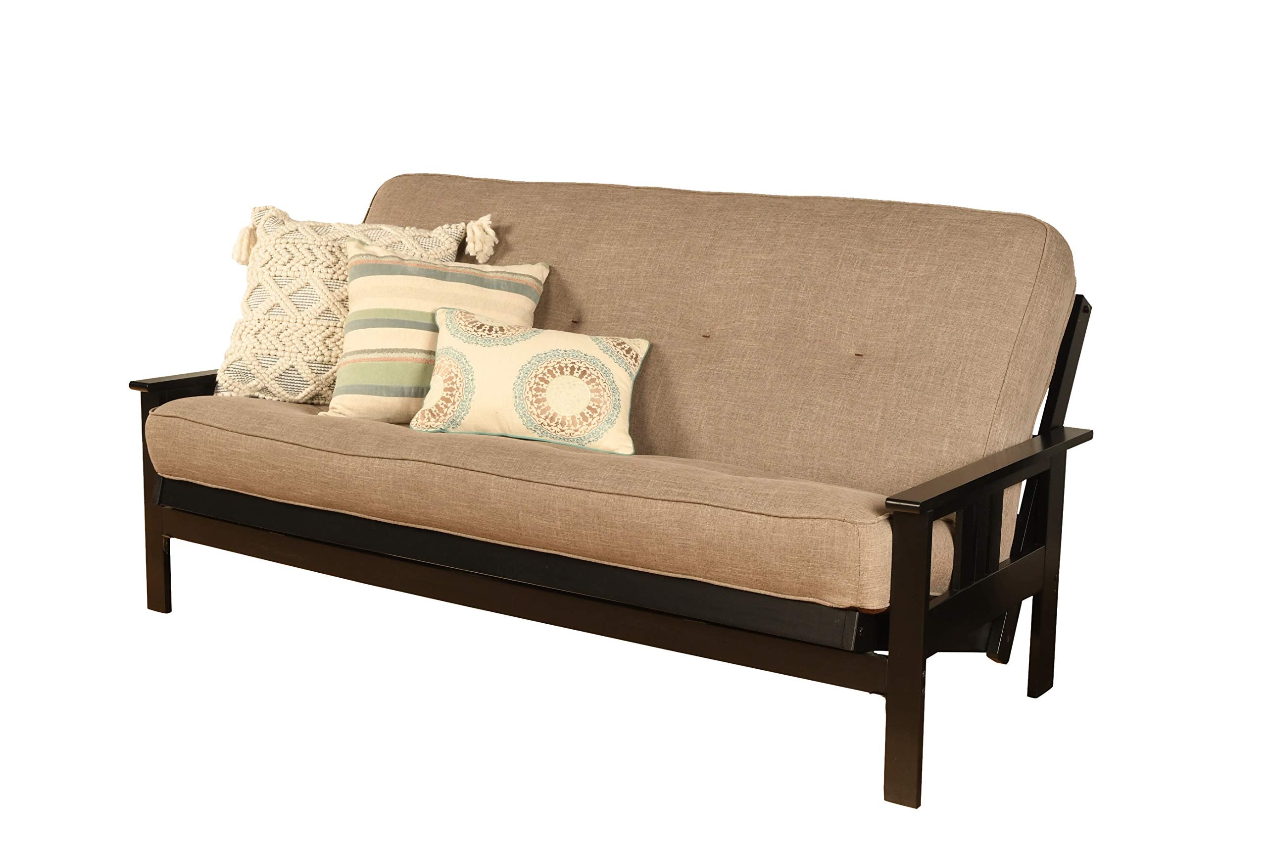 Kodiak Furniture Monterey Frame With Linen Fabric Mattress In Stone Gray/Black