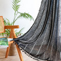 Roomtalks Black Boho Farmhouse Curtains For Bedroom Living Room 63 Inch Length 2 Panles, French Country Halloween Gothic Cute Te