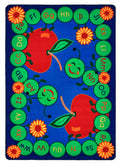 Carpets for Kids 2201 ABC Caterpillar Literacy Classroom Nursery Room Rug 4ft 5in x 5ft 10in Rectangle Blue
